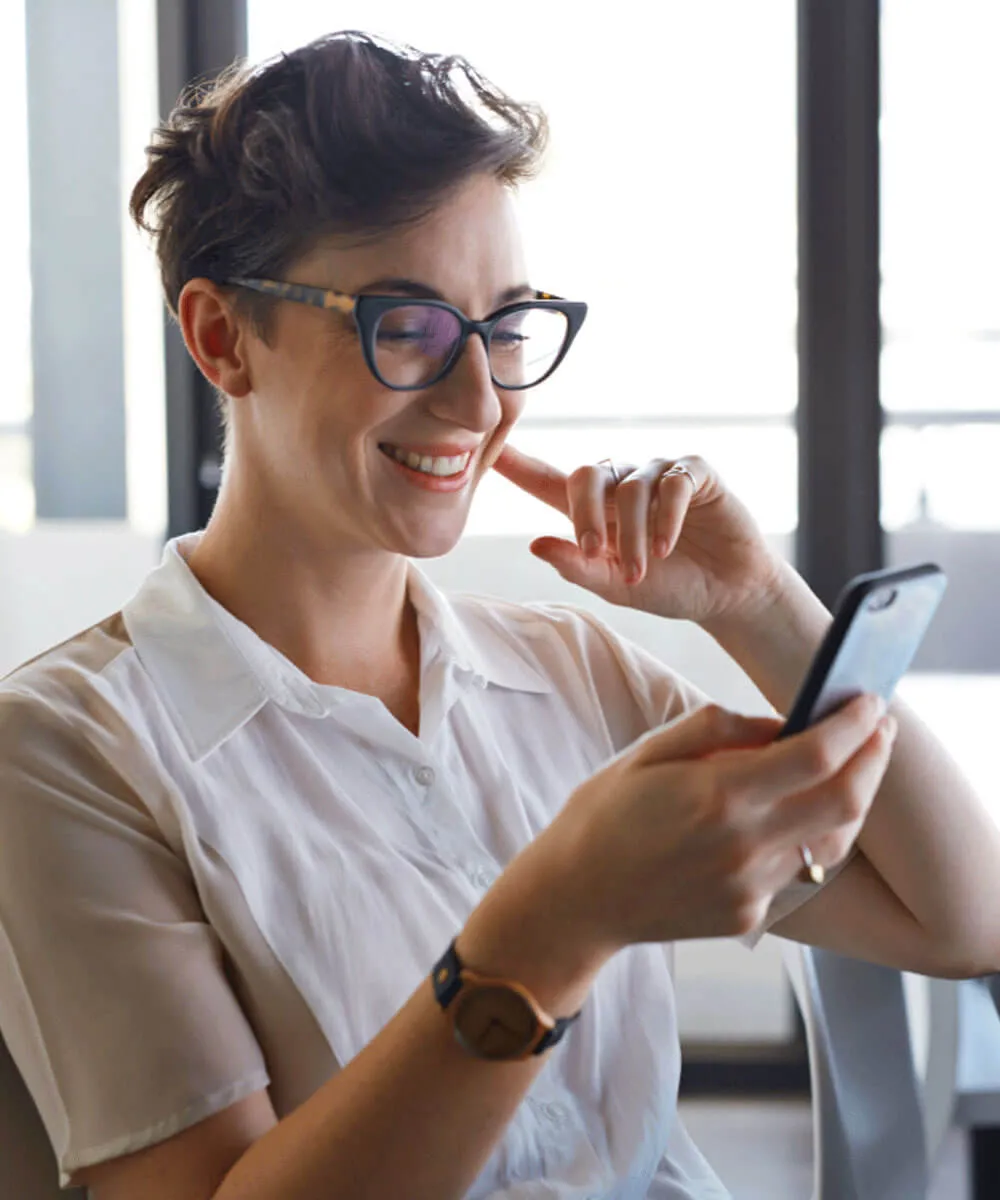 An employee joining a phone conference call