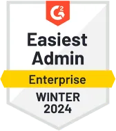 G2.com Easiest Admin Enterprise Winter 2024 badge