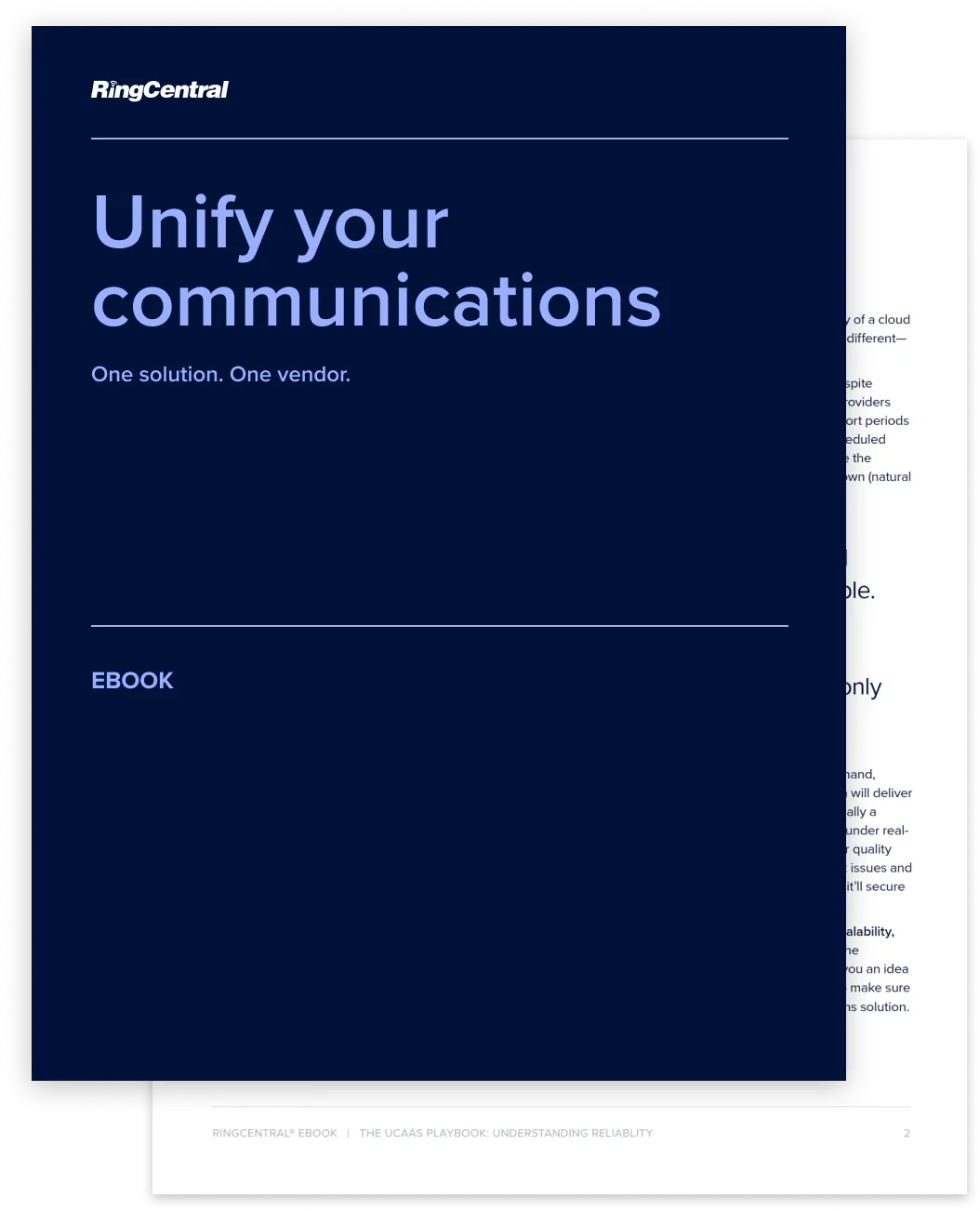 Ebook: Unify your communications. One solution. One vendor.