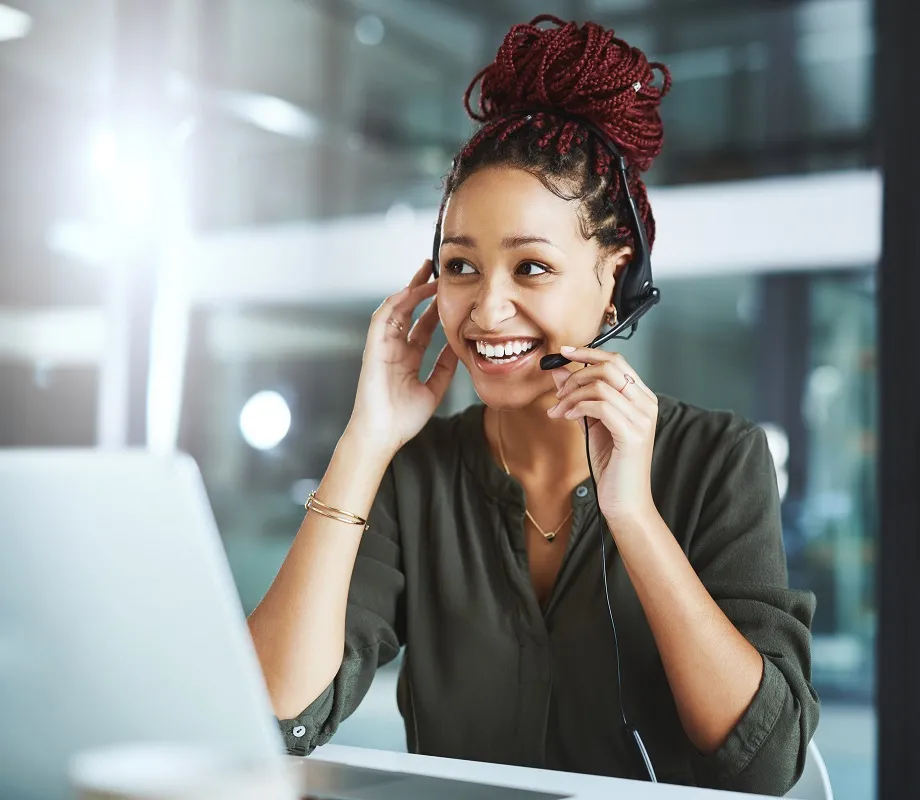 call centre agent working in an office