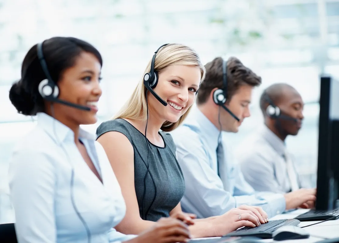 Customer support representatives working