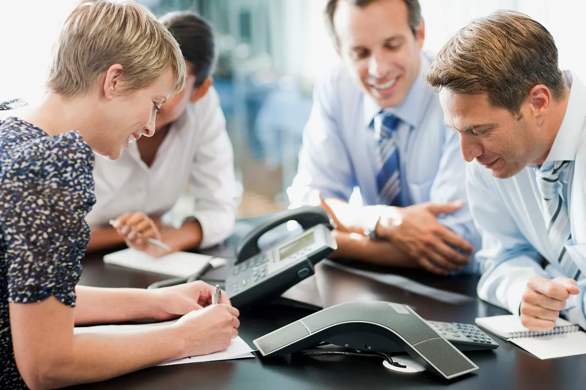 business people in a video conference