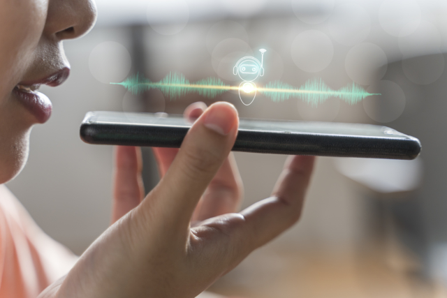 A virtual assistant interacting with voice commands on a phone