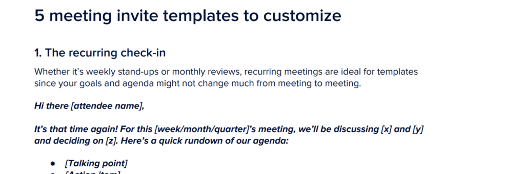 5 meeting invite templates to get your attendees prepped RingCentral Blog