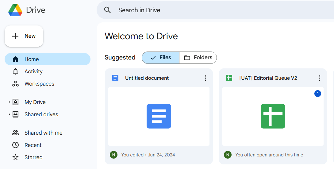 A screenshot of Google Drive; a very familiar free business app