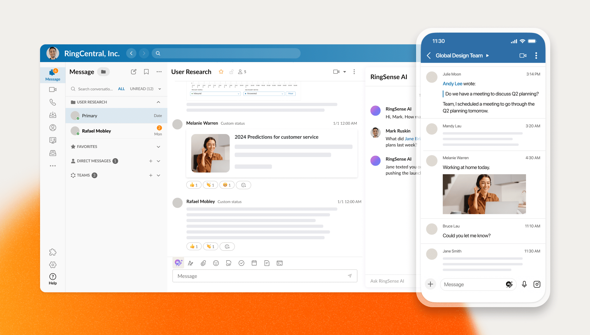 Team messaging within the RingCentral app