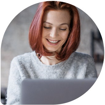 Woman working on laptop