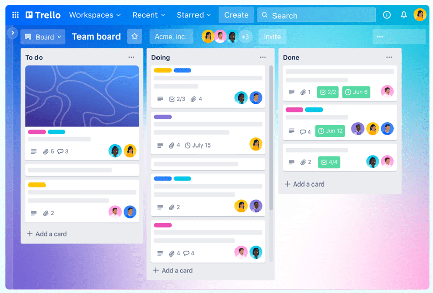 Trello is a business communication tool focused on project management