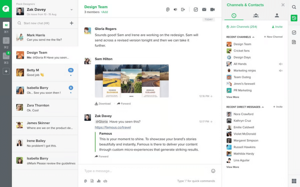 Flock is a lesser-known work communication app