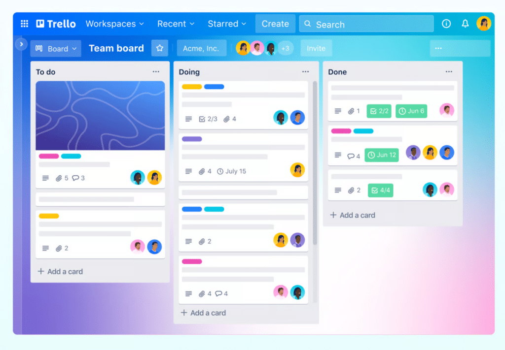 Trello is for project management and team communication