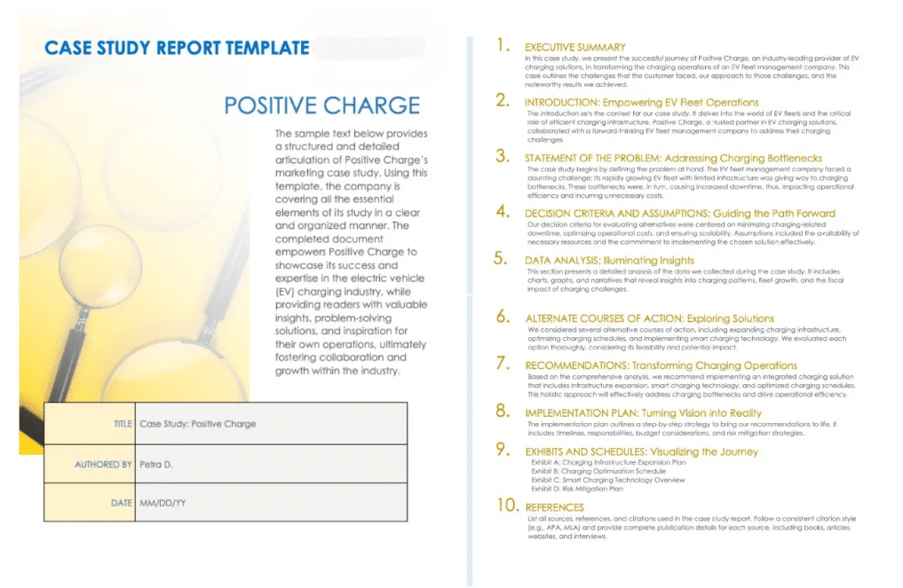 Screenshot of an in-depth report template from Smartsheet