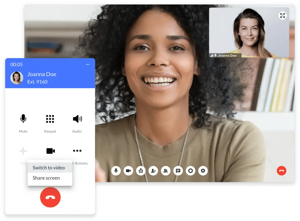 Video calls are a built-in function of RingEX