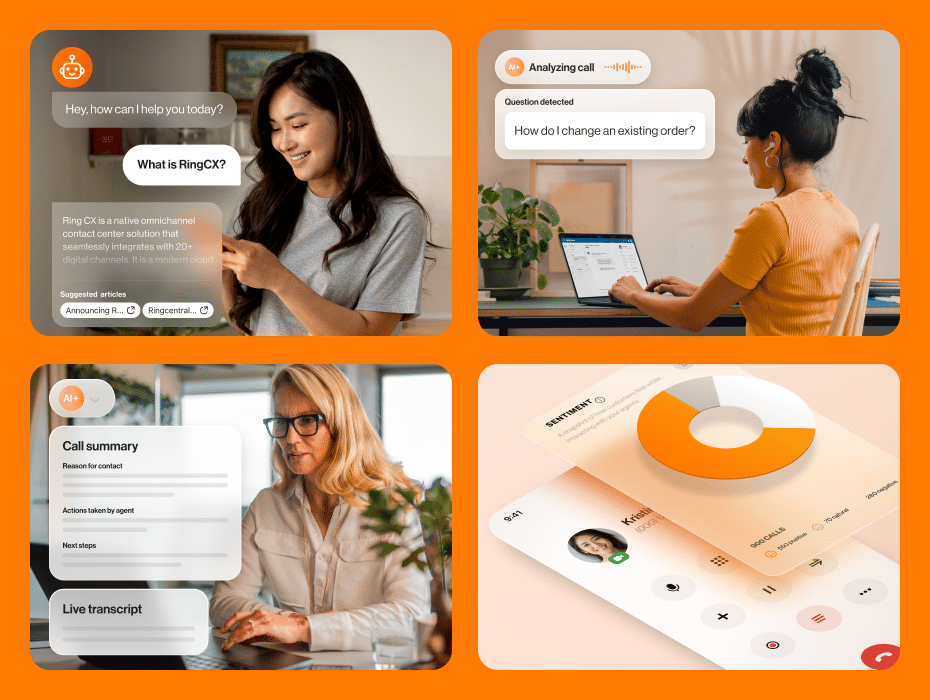 RingCX AI self-service, AI assist, AI quality management