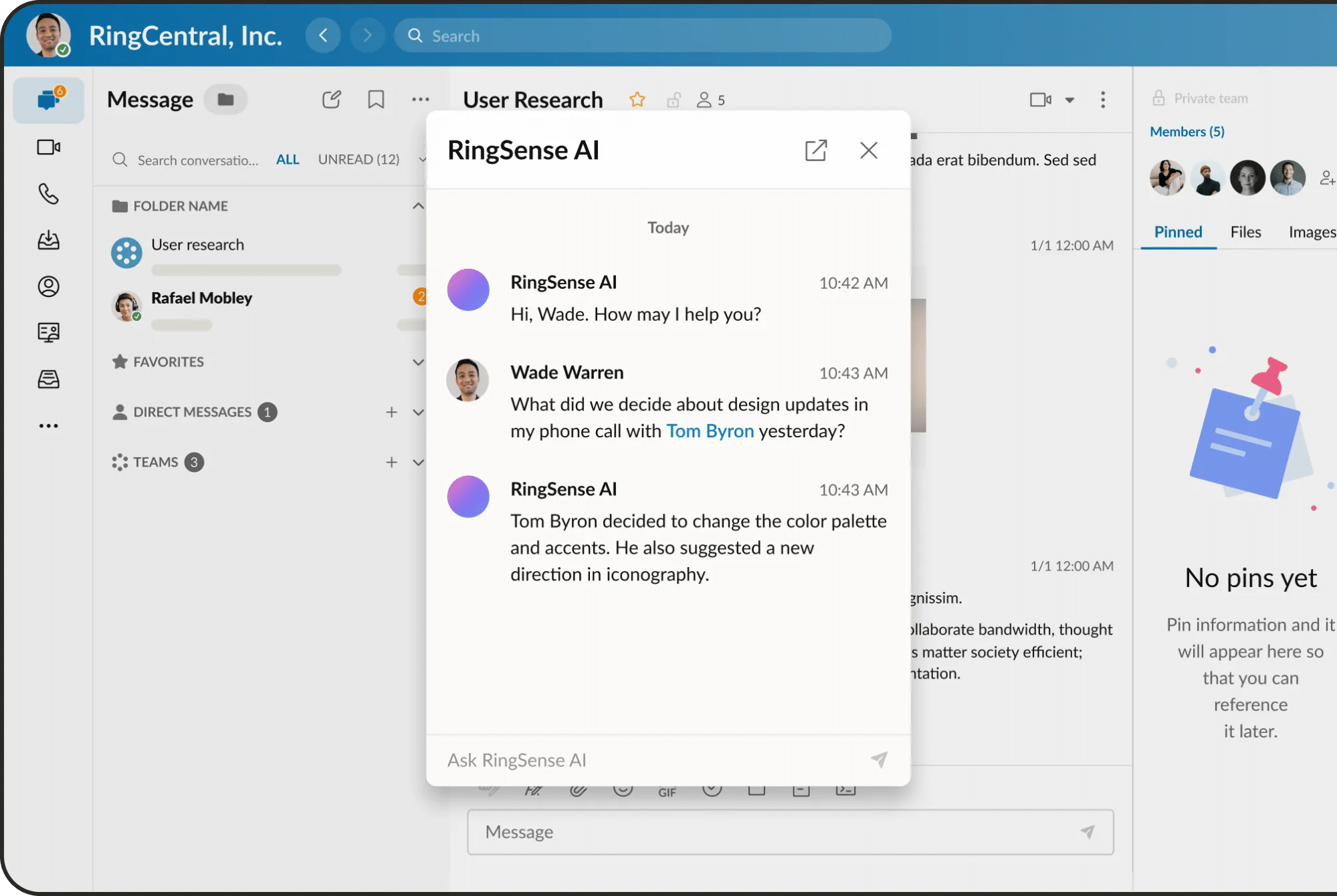 RingCentral RingSense AI is an example of an AI virtual assistant