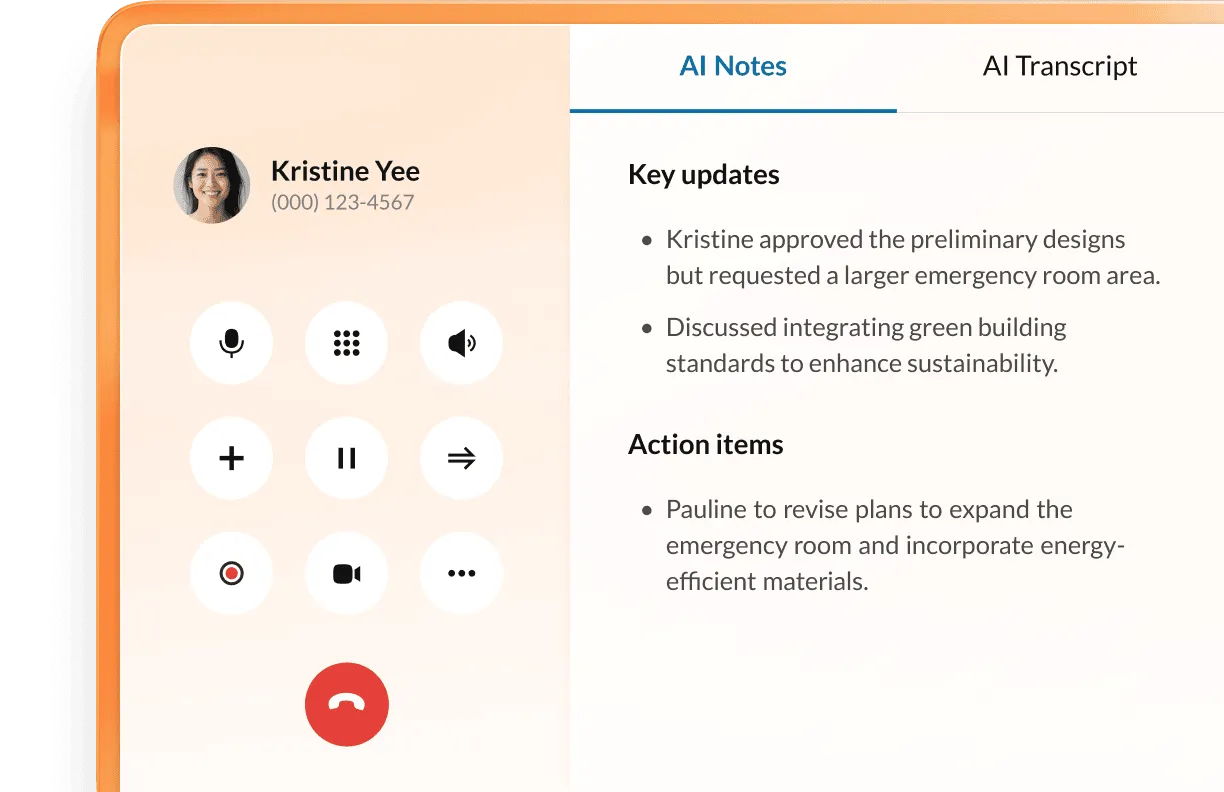 RingCentral RingEX automatically transcribes and takes meeting notes