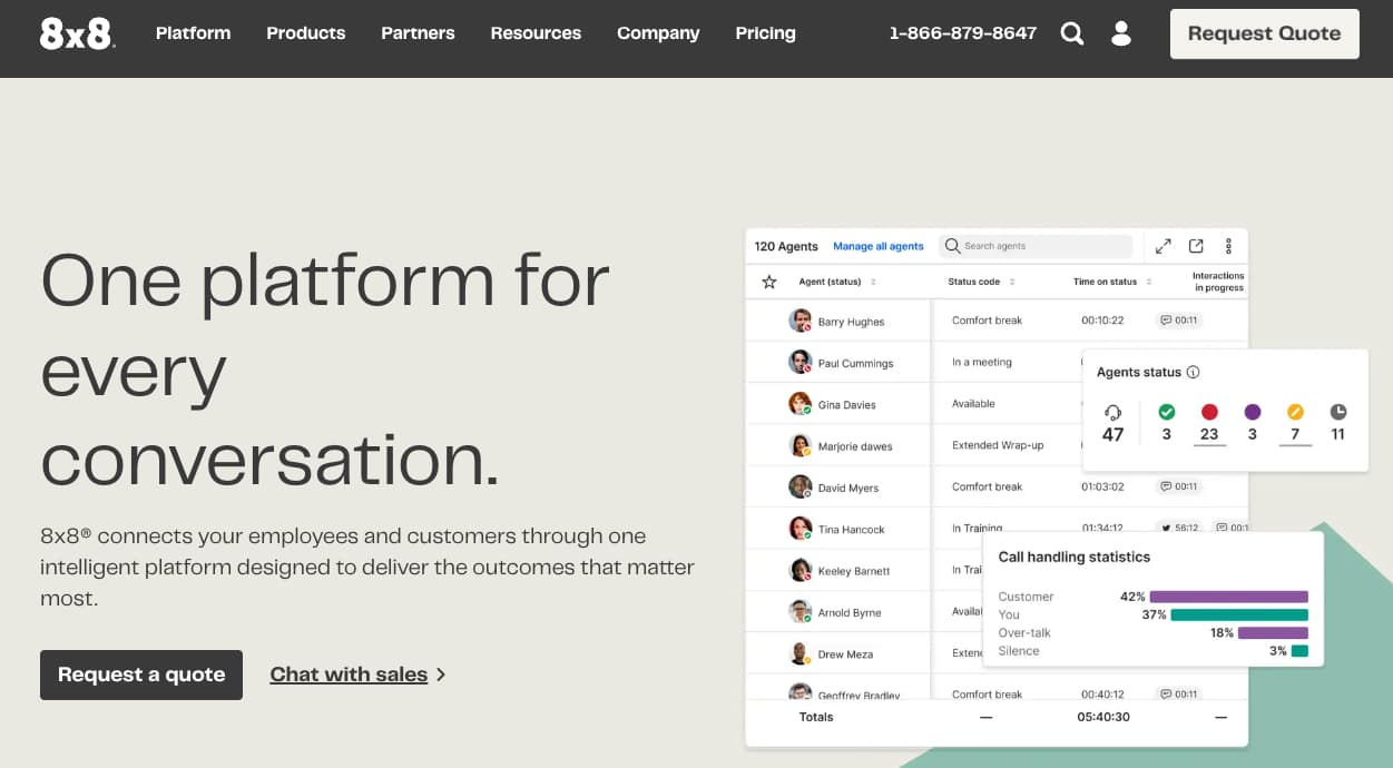 8x8 combines global calling with a full set of UCaaS features