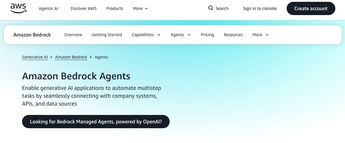 Amazon Bedrock Agents are built on AWS infrastructure