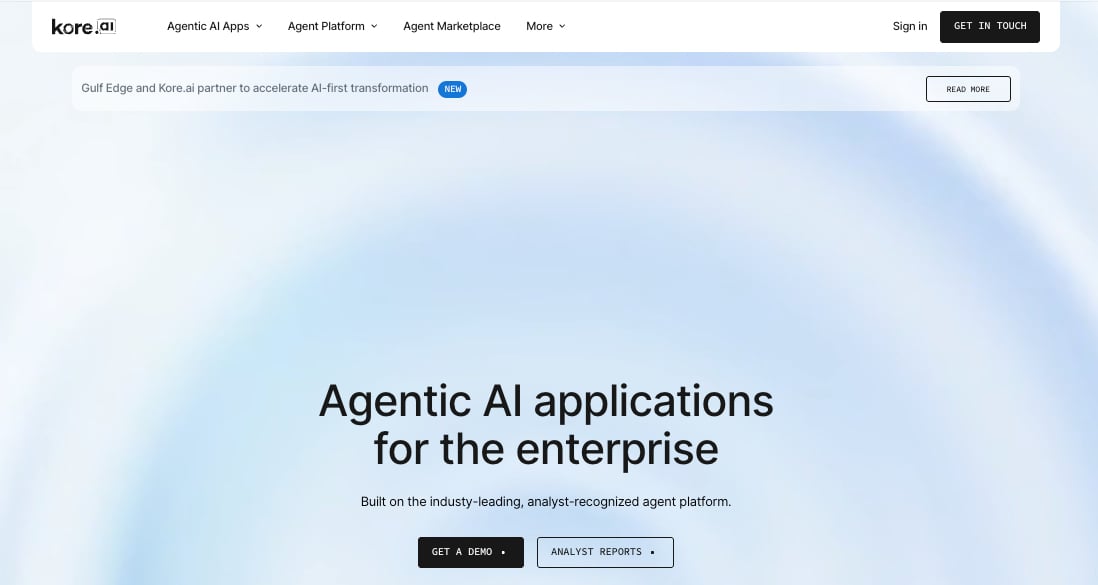 Kore.ai offers pre-built agentic AI applications for various industries and roles